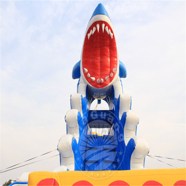 泉州充气大鲨鱼水滑梯